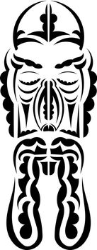 Maori style face. Tattoo patterns. Isolated on white background. Vetcor.
