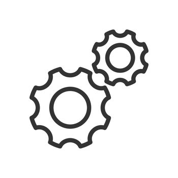 gears outline ui web icon. gear wheels vector icon for web, mobile and user interface design isolated on white background