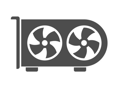Air conditioning system silhouette vector icon isolated on white background. Air conditioner with fans flat icon for web, mobile apps and user interface design
