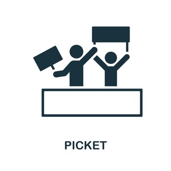 Picket icon. Simple element from social activity collection. Creative Picket icon for web design, templates, infographics and more