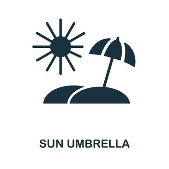 Sun Umbrella icon. Monochrome simple Sun Umbrella icon for templates, web design and infographics