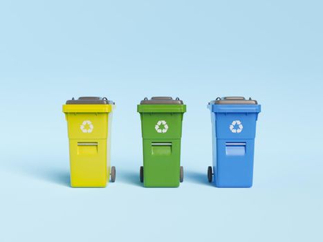 Bins for various recyclable garbage