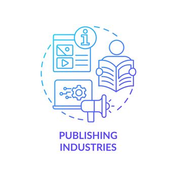 Publishing industries blue gradient concept icon