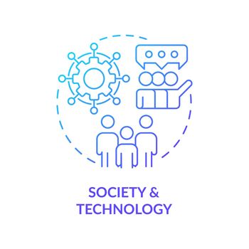 Society and technology blue gradient concept icon