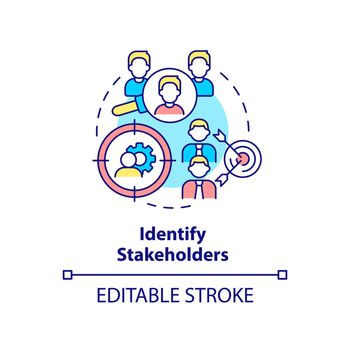 Identify stakeholders concept icon