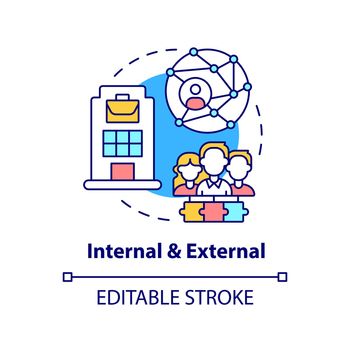Internal and external concept icon