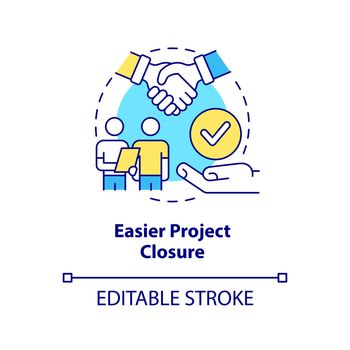 Easier project closure concept icon