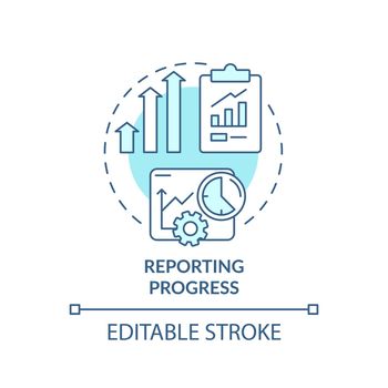 Reporting progress turquoise concept icon