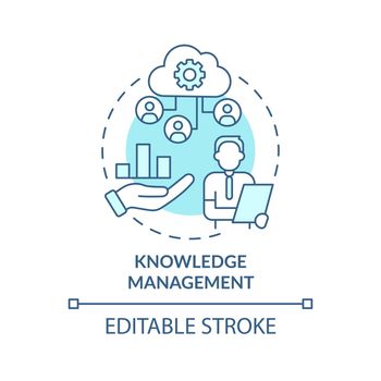 Knowledge management turquoise concept icon