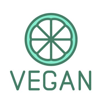 vegan linear vector icon in two colors isolated on white. vegan food green logo icon for web design, ui, mobile apps and print