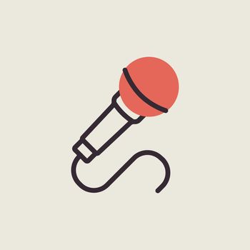 Microphone vector flat icon. Music sign