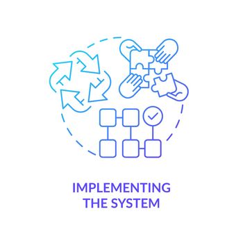 Implementing system blue gradient concept icon