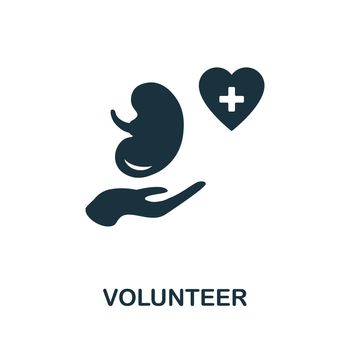Volunteer flat icon. Colored element sign from transplantation collection. Flat Volunteer icon sign for web design, infographics and more.