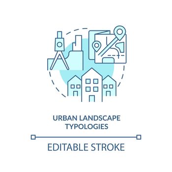 Urban landscape typologies turquoise concept icon