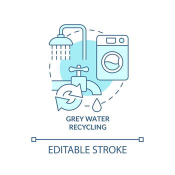 Grey water recycling turquoise concept icon