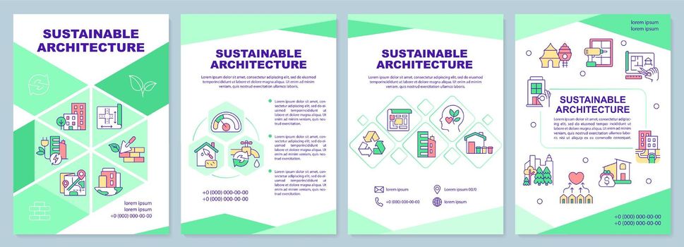 Sustainable architecture green brochure template