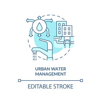 Urban water management turquoise concept icon
