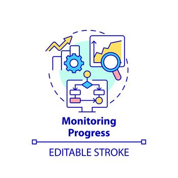 Monitoring progress concept icon