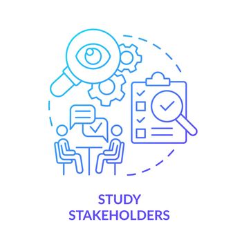 Study stakeholders blue gradient concept icon