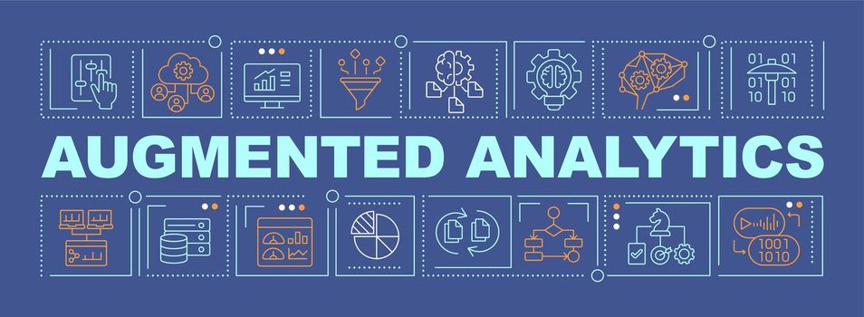 Advanced analytics word concepts dark blue banner