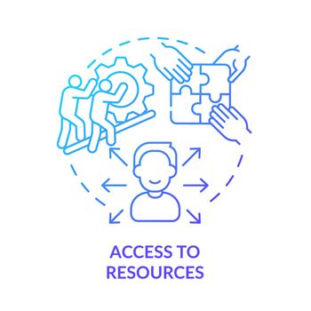 Access to resources blue gradient concept icon