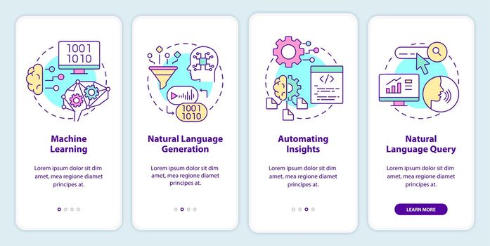 Defining augmented analytics onboarding mobile app screen