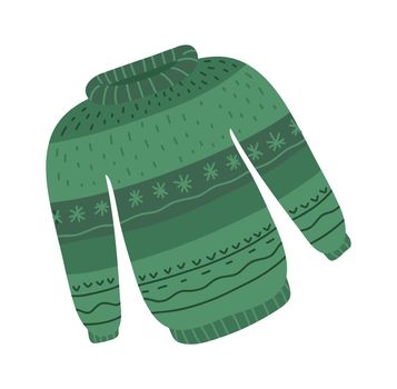 Winter cute sweater. Holiday ugly jamper. Vector illustration