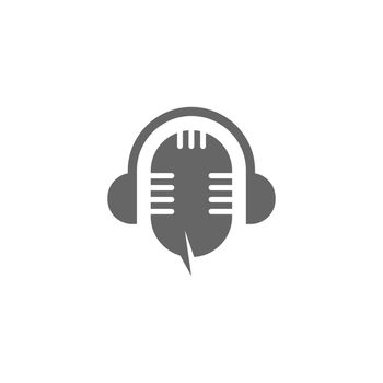 Microphone, mic icon logo design illustration