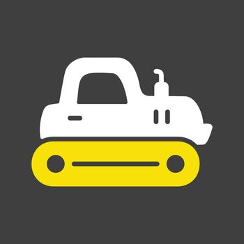 Tractor crawler vector isolated glyph icon