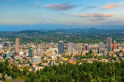 Portland city downtown skyline  cityscape of Oregon, in USA 