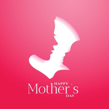 happy mothers day mom and child affection greeting design