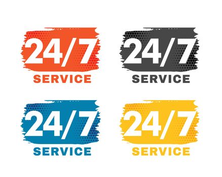 24 hour and 7 days service stickers