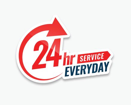 24 hour everyday service sticker design