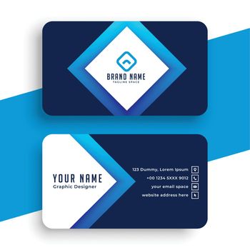 Professional abstract blue business visiting card template