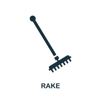 Rake icon. Monochrome simple Rake icon for templates, web design and infographics