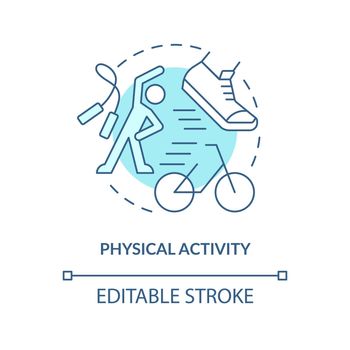 Physical activity turquoise concept icon