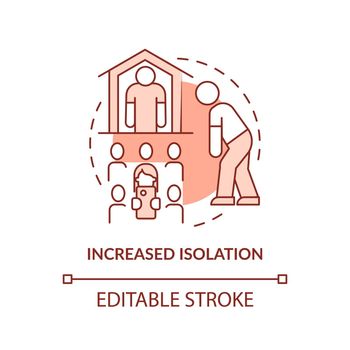 Increased isolation terracotta concept icon