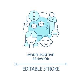 Model positive behavior turquoise concept icon