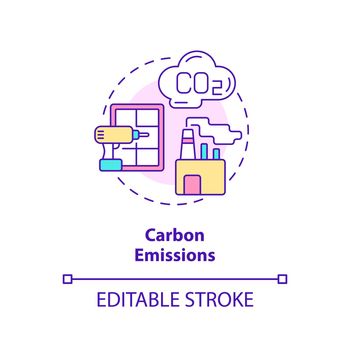 Carbon emissions concept icon