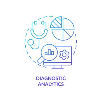 Diagnostic analytics blue gradient concept icon