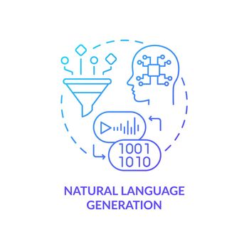 Natural language generation blue gradient concept icon