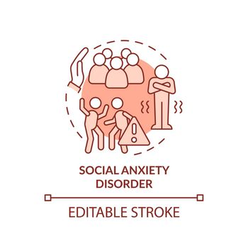 Social anxiety disorder terracotta concept icon