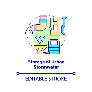 Storage of urban stormwater concept icon