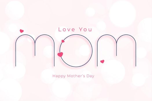 minimal style mother's day line style card design
