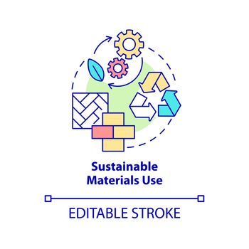 Sustainable materials use concept icon
