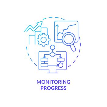 Monitoring progress blue gradient concept icon