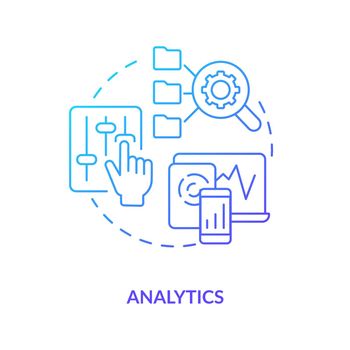 Analytics blue gradient concept icon