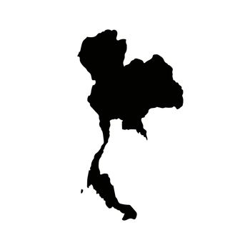 Map silhouette of Thailand. Continent of Thailand. Vectors.