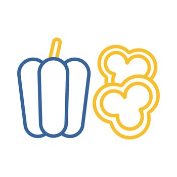 Fresh peppers sliced vector icon. Vegetable symbol