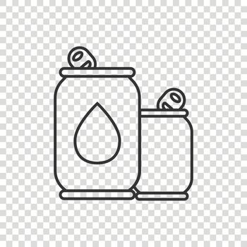 Soda can icon in flat style. Drink bottle vector illustration on isolated background. Beverage sign business concept.